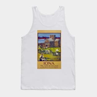 Vintage Travel Poster Scotland Iona Tank Top